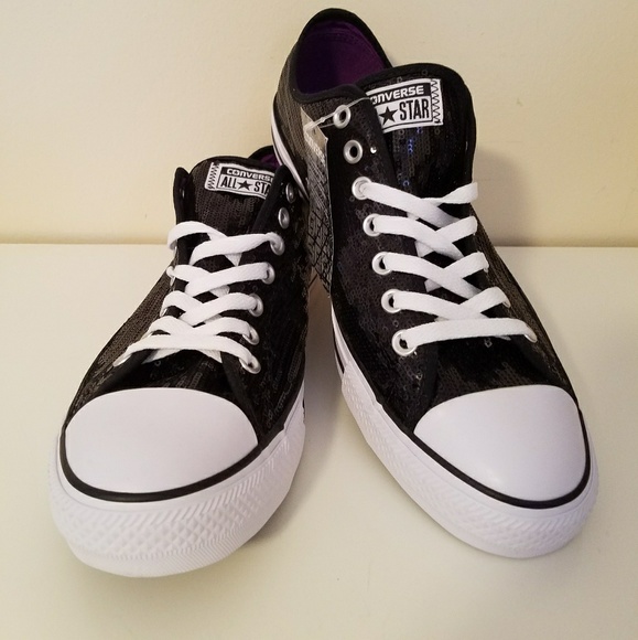 Converse Shoes - Converse Chuck Taylor All Stars Black Sequin Shoes